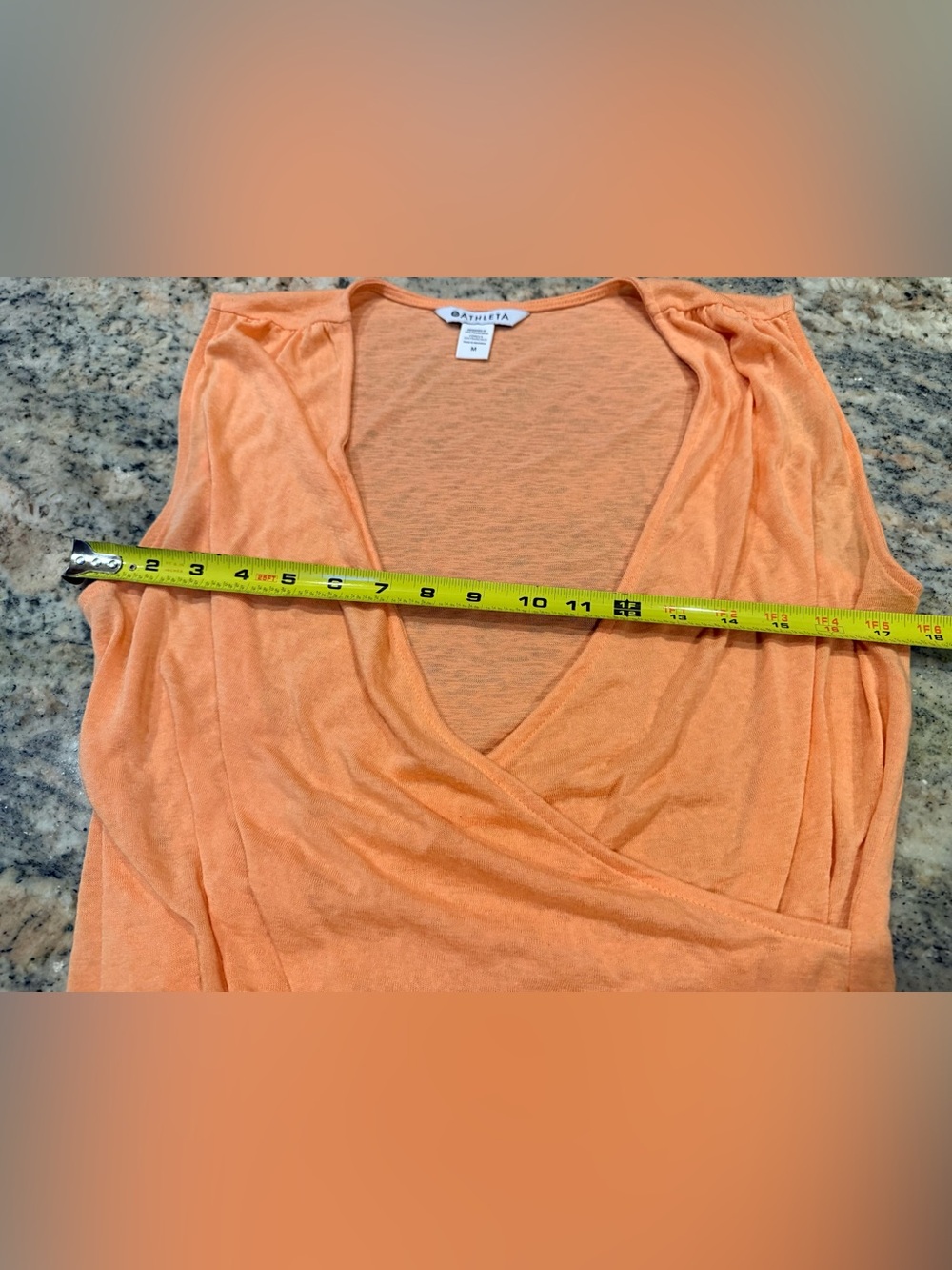 Athleta Tangerine Sleeveless Crossover V-Neck Tank Top Size Medium Soft Stretch - Picture 5 of 7